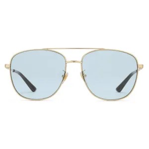 Gucci Metal Framed Navigator Sunglasses in Gold