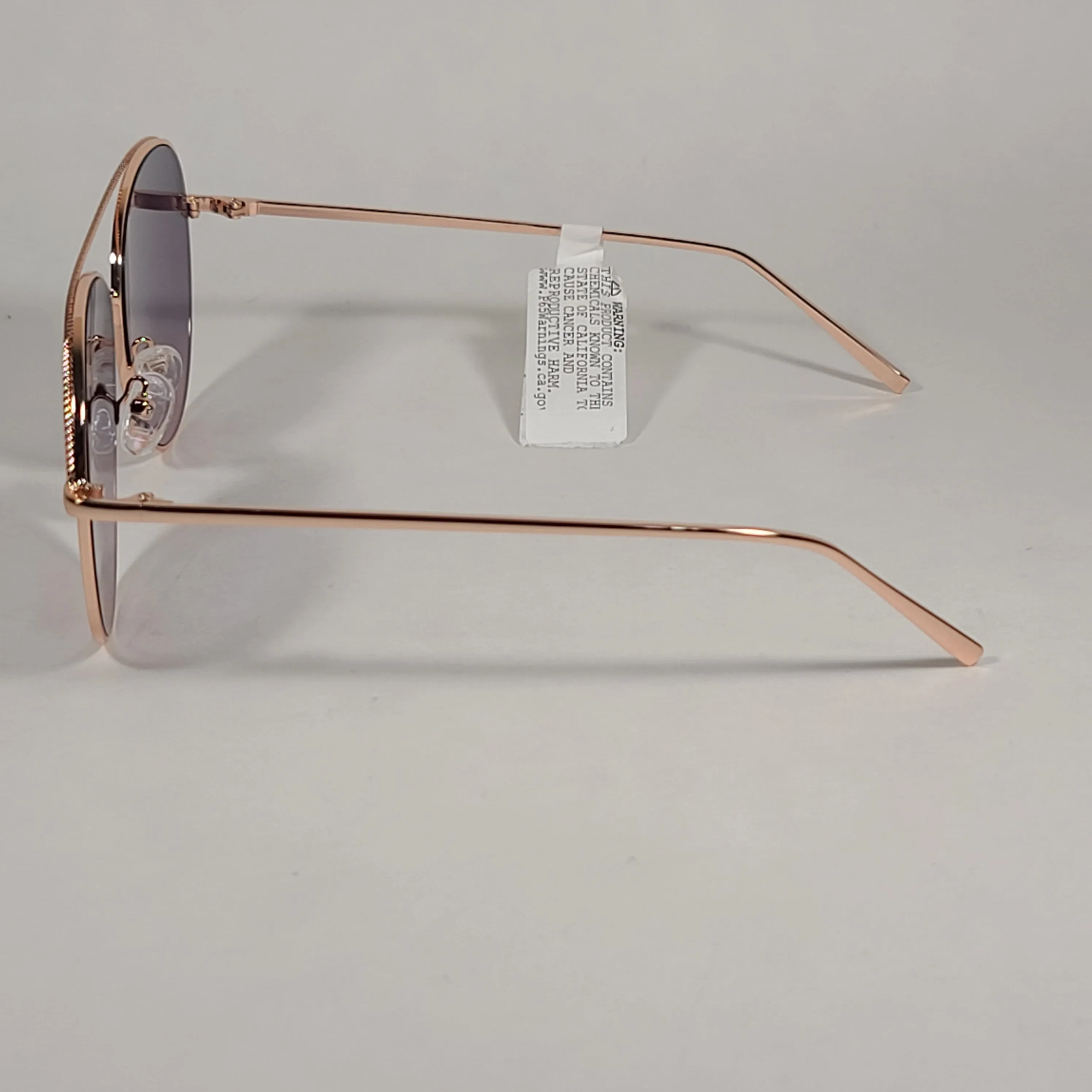 Guess Aviator Pilot Sunglasses Rose Gold Metal Frame Silver Mirror Lens GF0391 28U