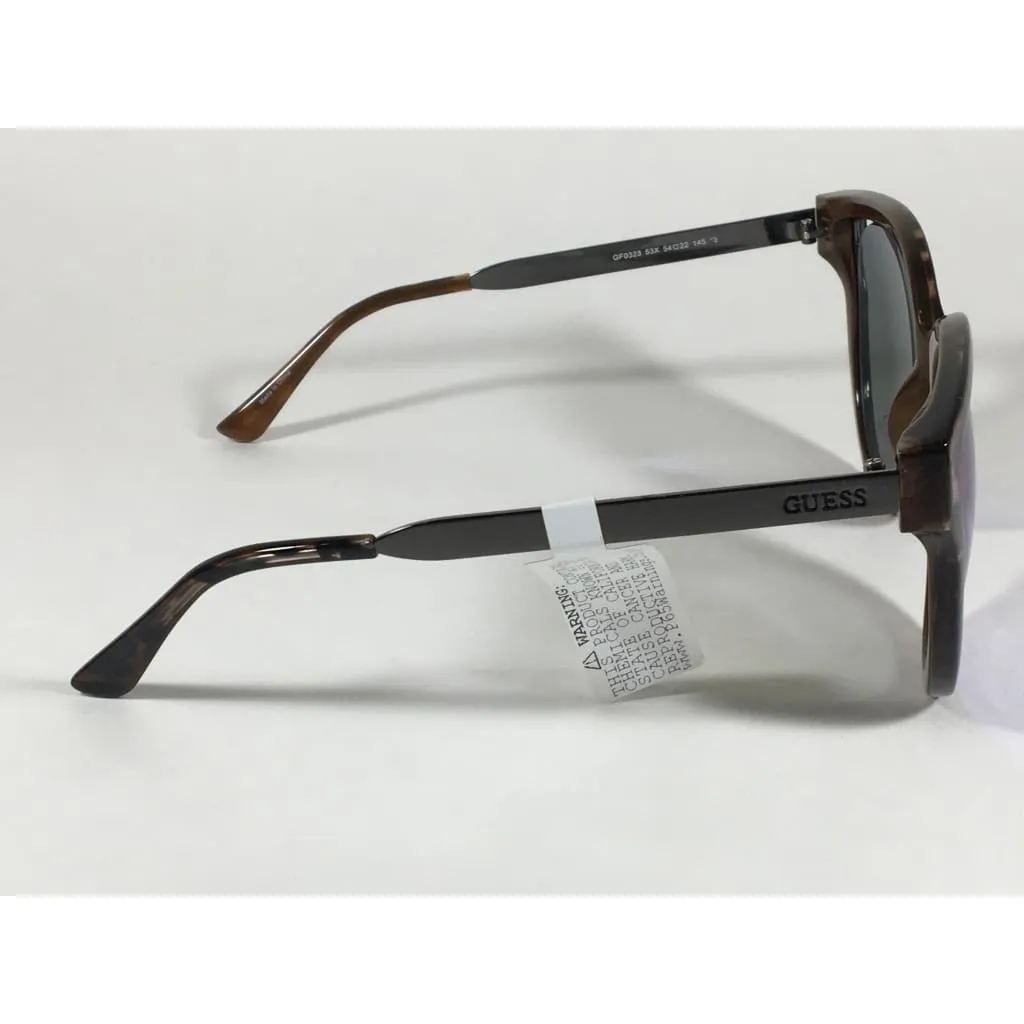 Guess Round Cat Eye Sunglasses Tortoise Gunmetal Blue Violet Mirror Lens GF0323 53X