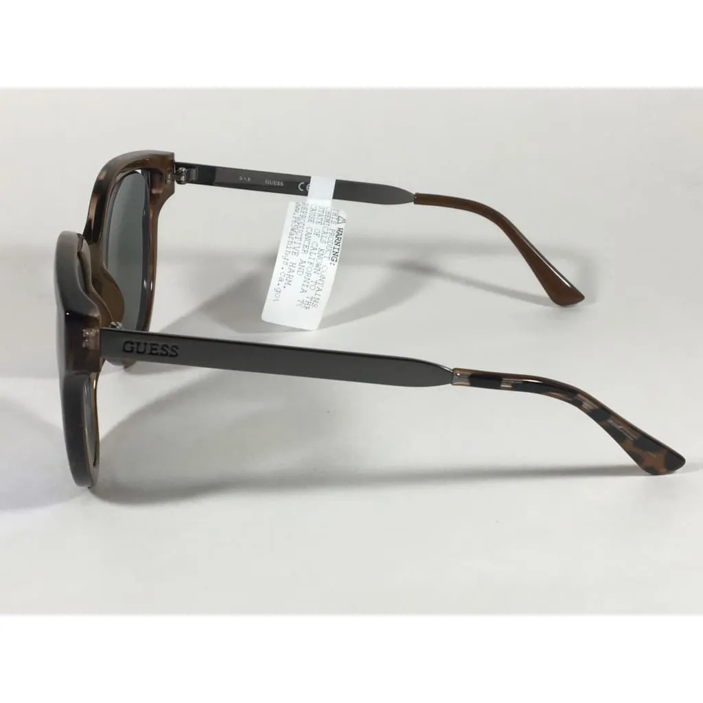 Guess Round Cat Eye Sunglasses Tortoise Gunmetal Blue Violet Mirror Lens GF0323 53X