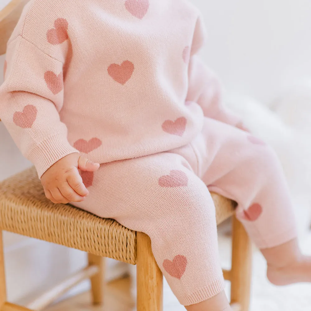Heart Knit Sweater | Bubblegum