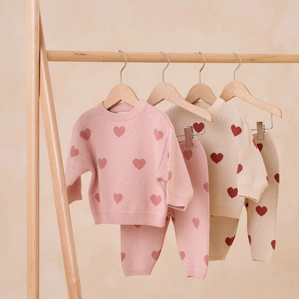 Heart Knit Sweater | Bubblegum