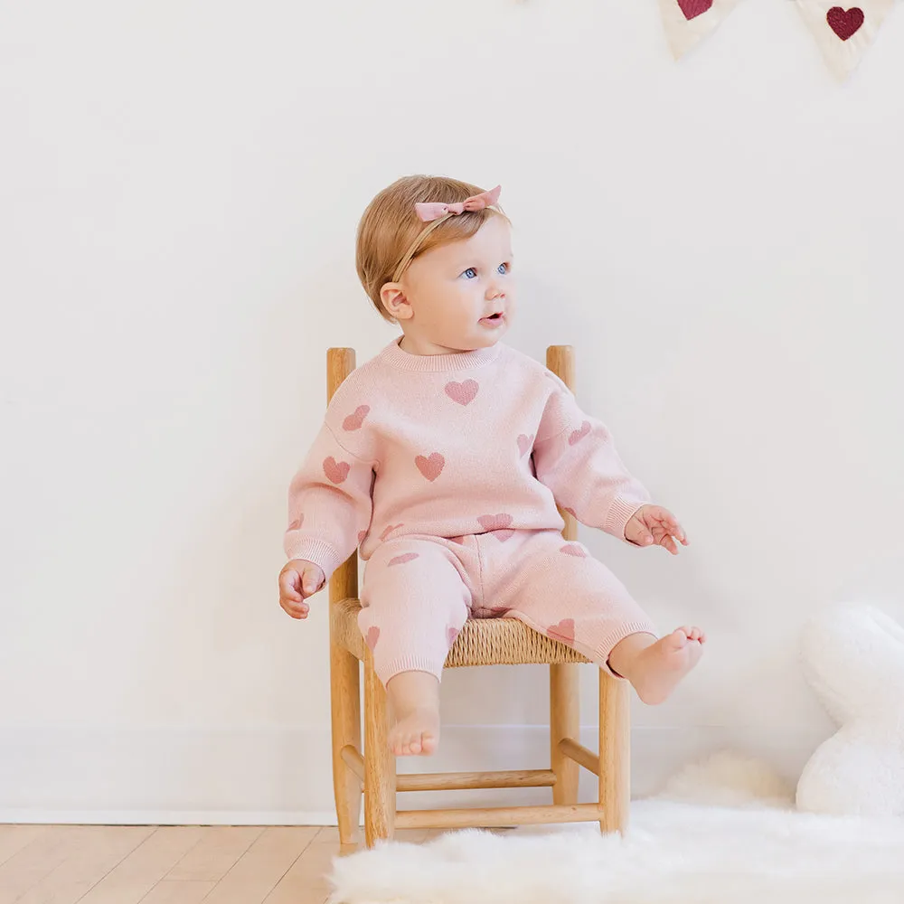 Heart Knit Sweater | Bubblegum