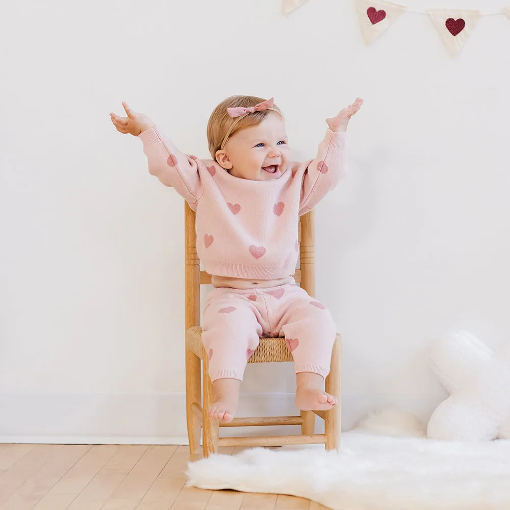 Heart Knit Sweater | Bubblegum