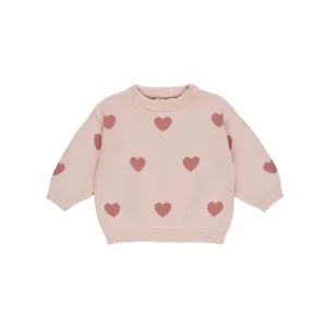Heart Knit Sweater | Bubblegum