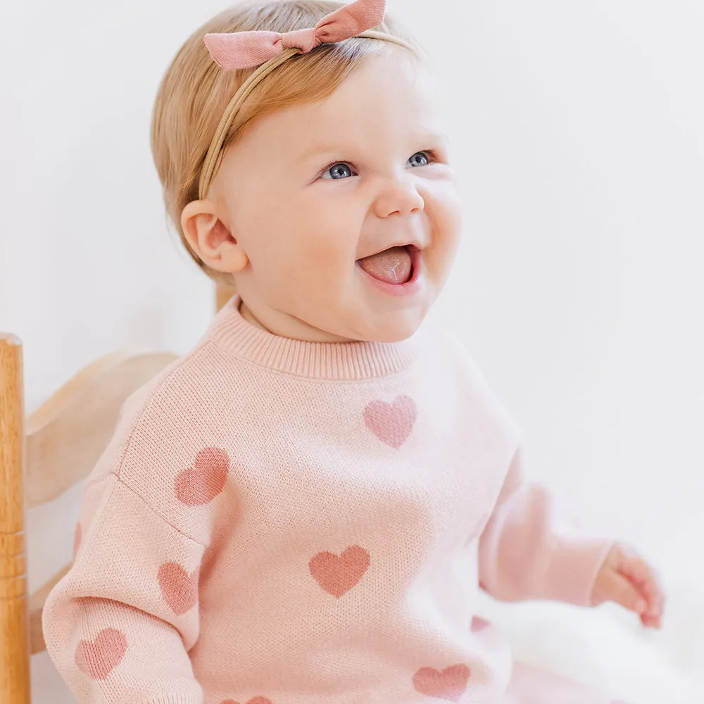 Heart Knit Sweater | Bubblegum