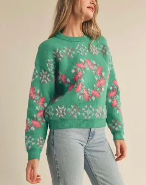 Holly Wreath Sweater
