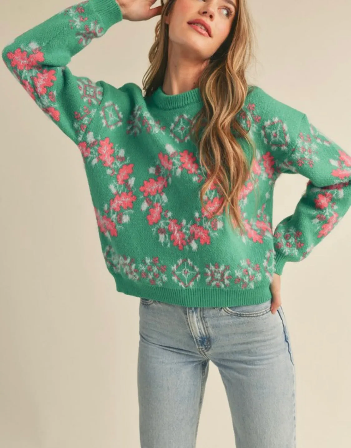 Holly Wreath Sweater