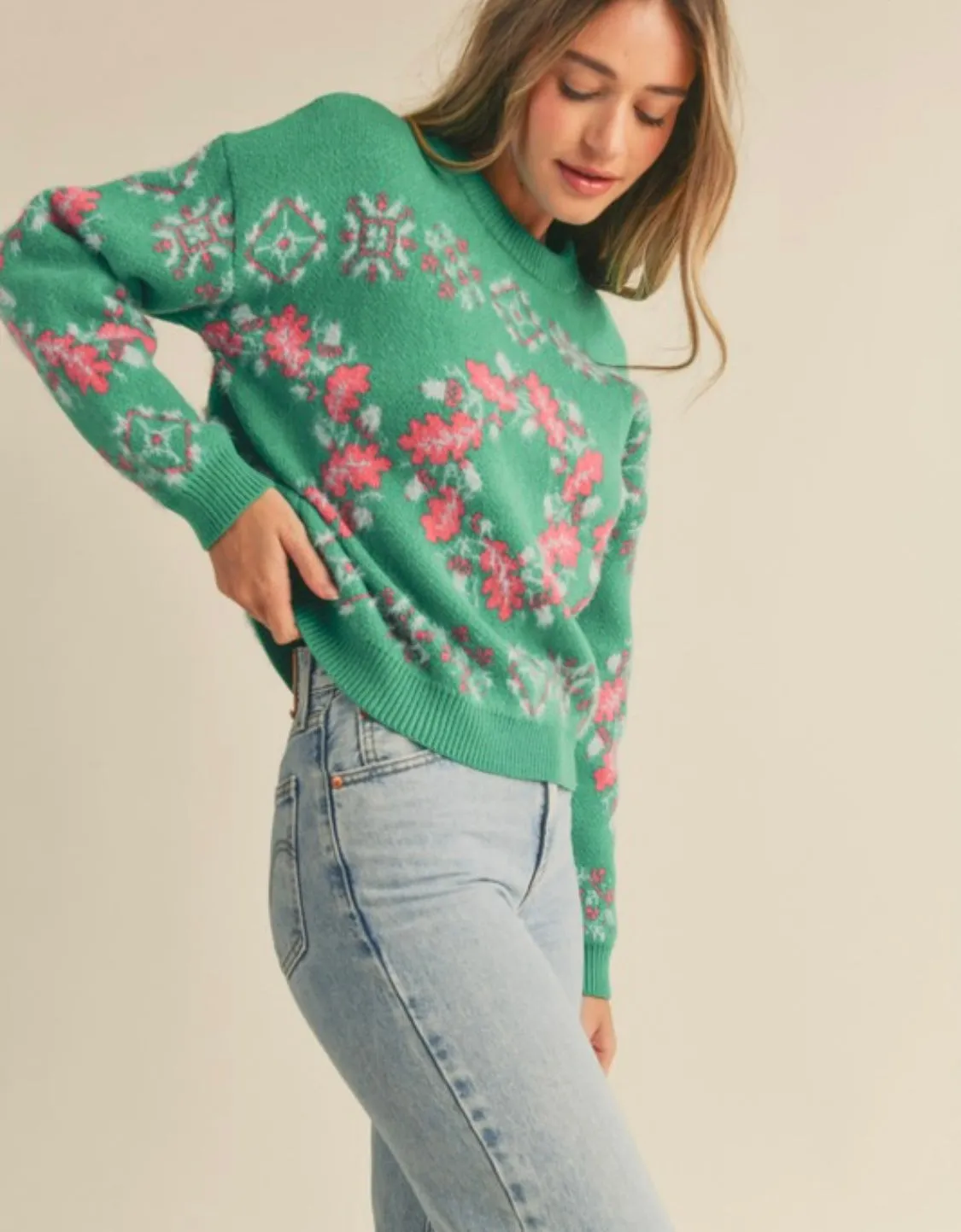Holly Wreath Sweater