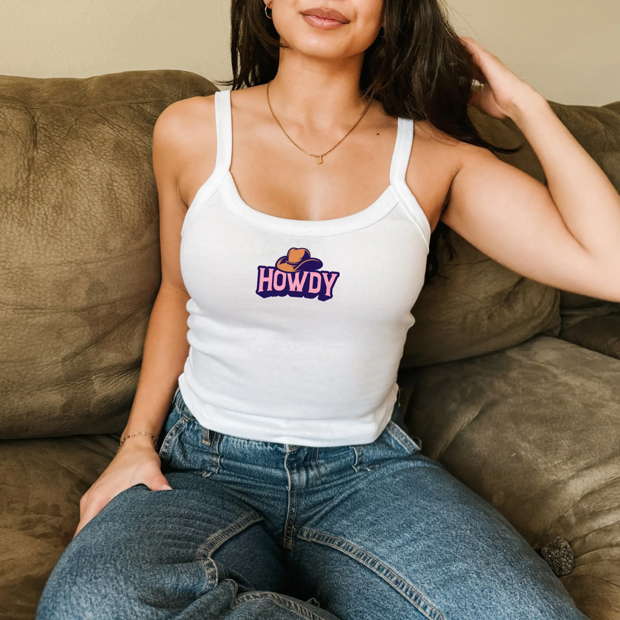 Howdy Spaghetti Strap Tank Top