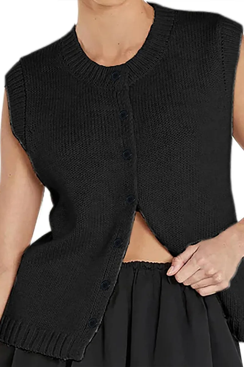 HWP1201 Knit-Crochet Sweater Vest