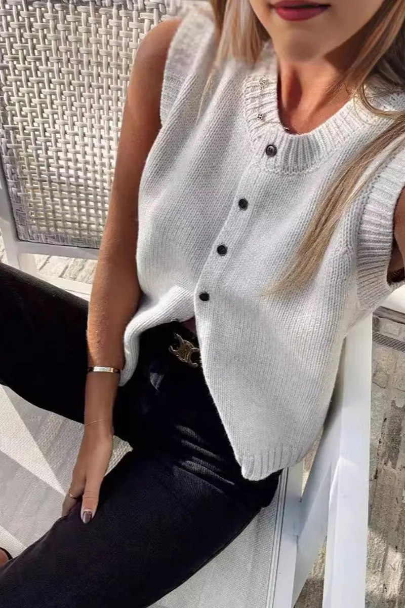 HWP1201 Knit-Crochet Sweater Vest