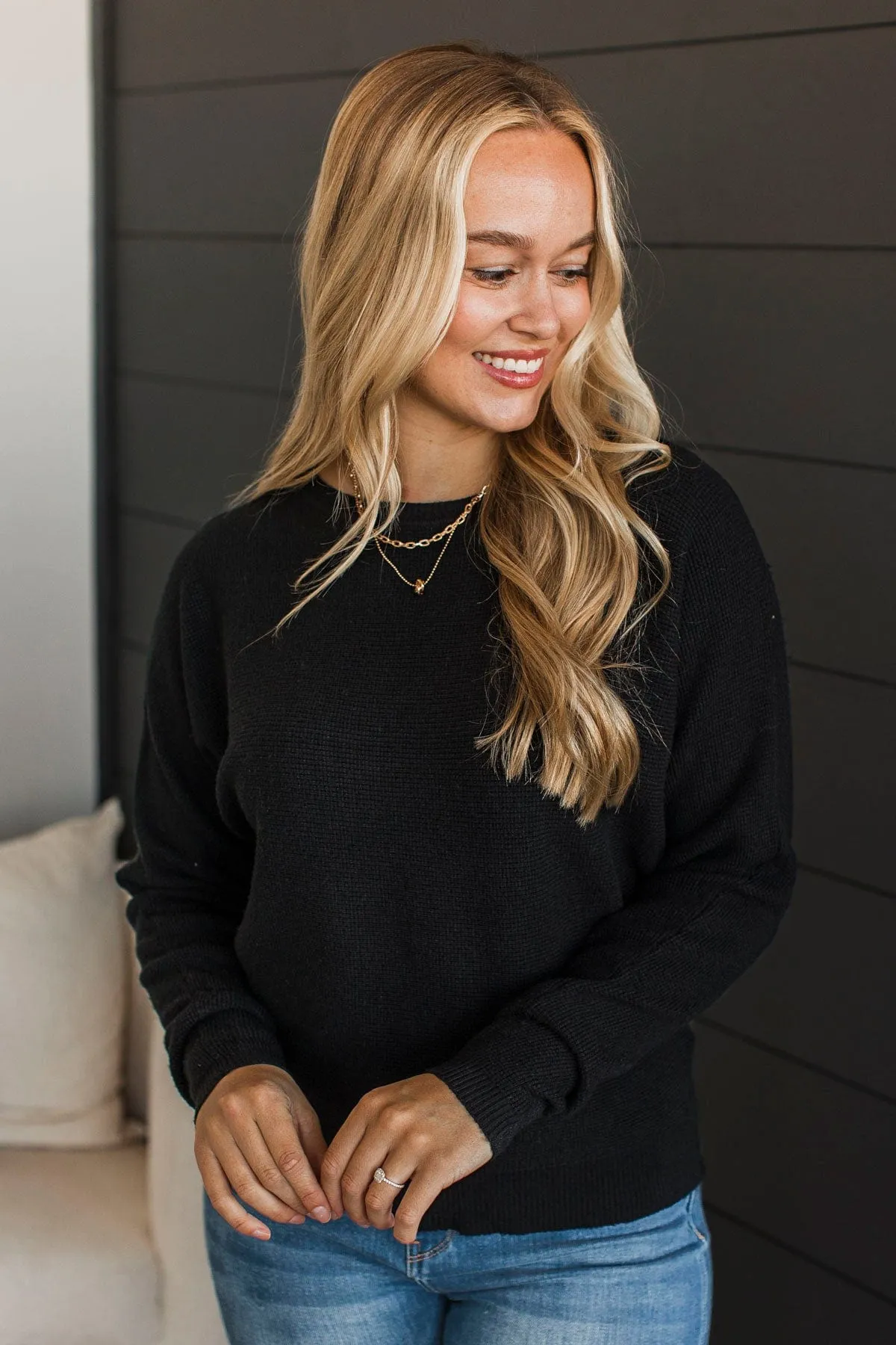 Immediate Yes Knit Sweater- Black