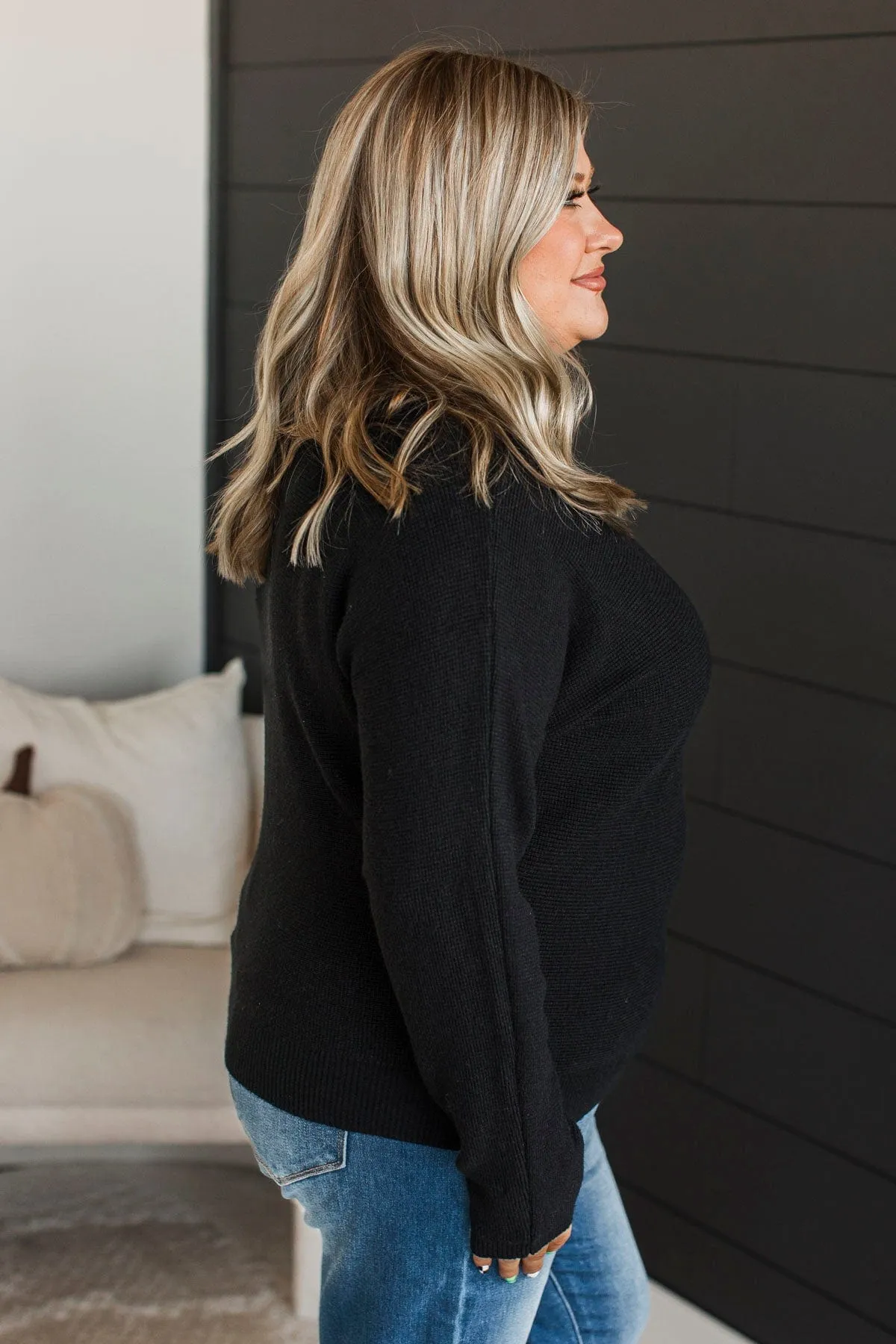 Immediate Yes Knit Sweater- Black