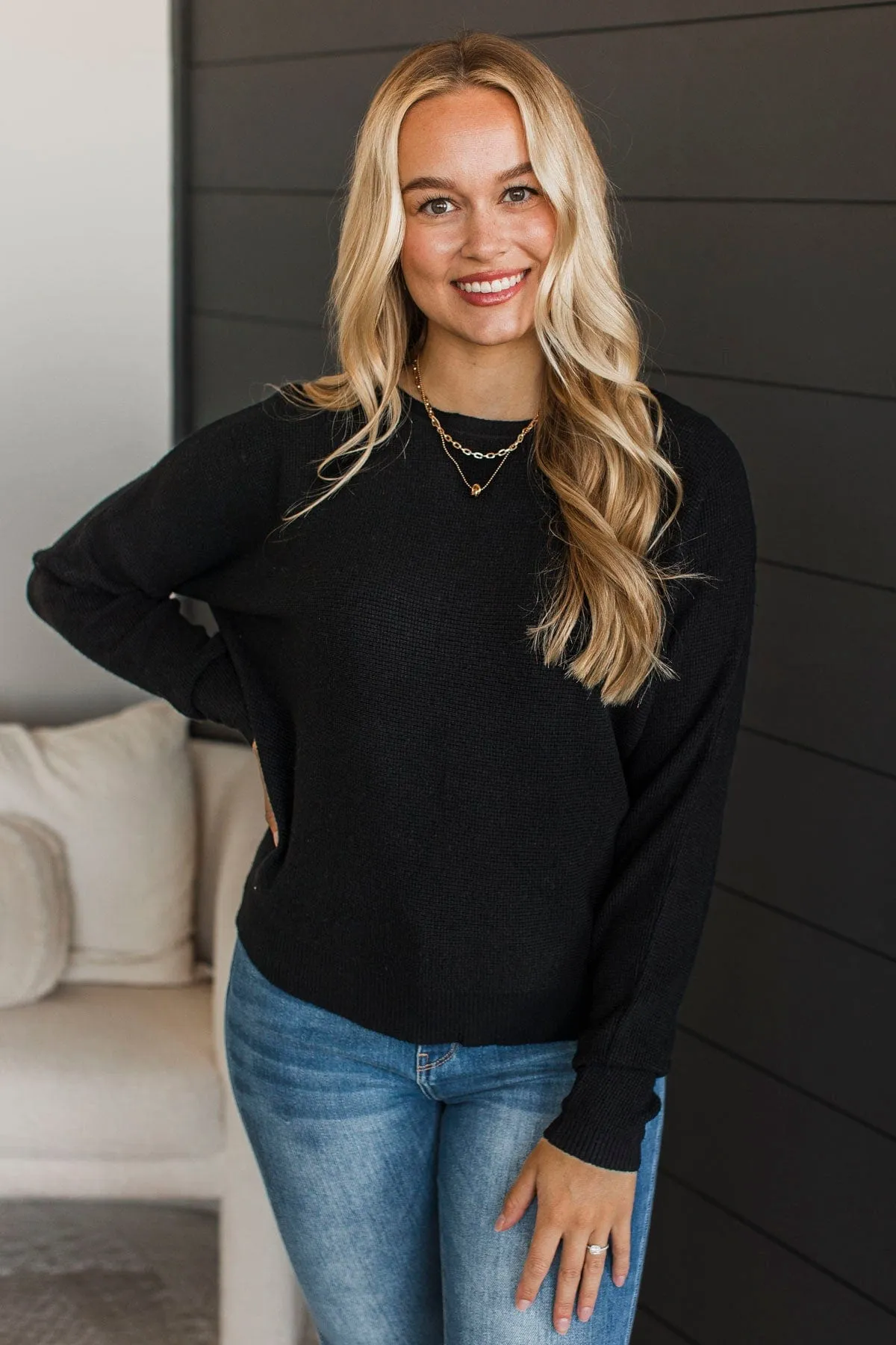 Immediate Yes Knit Sweater- Black
