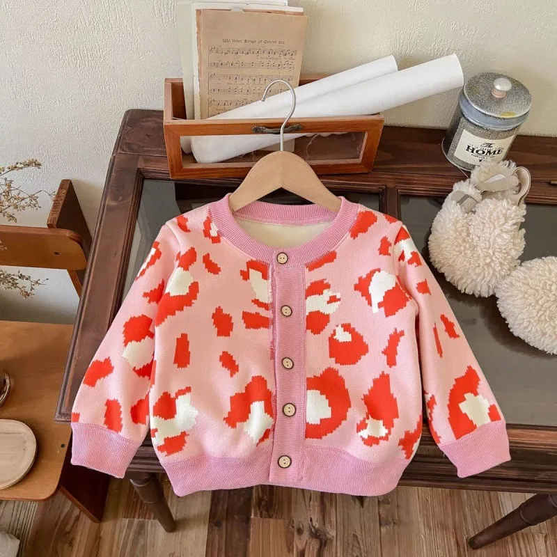Infant and toddler sweater girls' men's base autumn and winter new baby jacket children's fleece knitted cardigan baby clothes