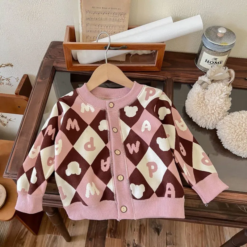 Infant and toddler sweater girls' men's base autumn and winter new baby jacket children's fleece knitted cardigan baby clothes