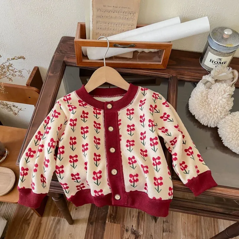 Infant and toddler sweater girls' men's base autumn and winter new baby jacket children's fleece knitted cardigan baby clothes