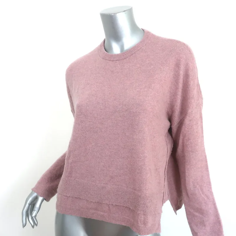 Inhabit Cashmere Layered-Hem Sweater Dusty Rose Size Small Crewneck Pullover