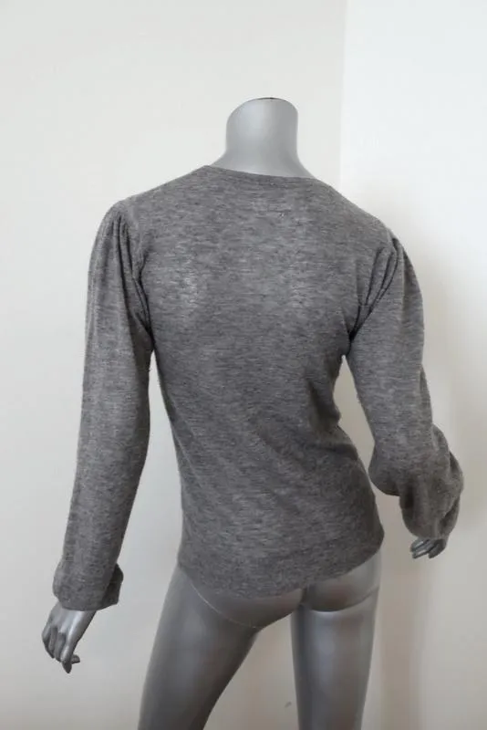 Isabel Marant Etoile Sweater Floyd Gray Alpaca Size 34 Blouson Sleeve Pullover