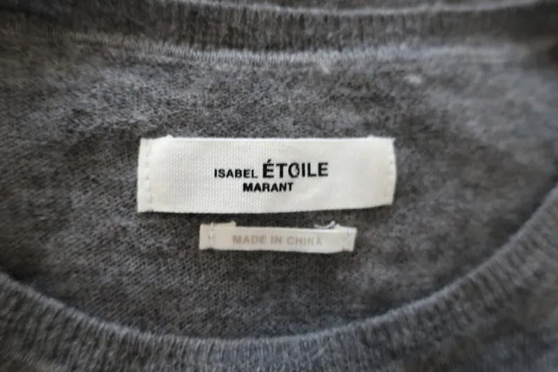 Isabel Marant Etoile Sweater Floyd Gray Alpaca Size 34 Blouson Sleeve Pullover