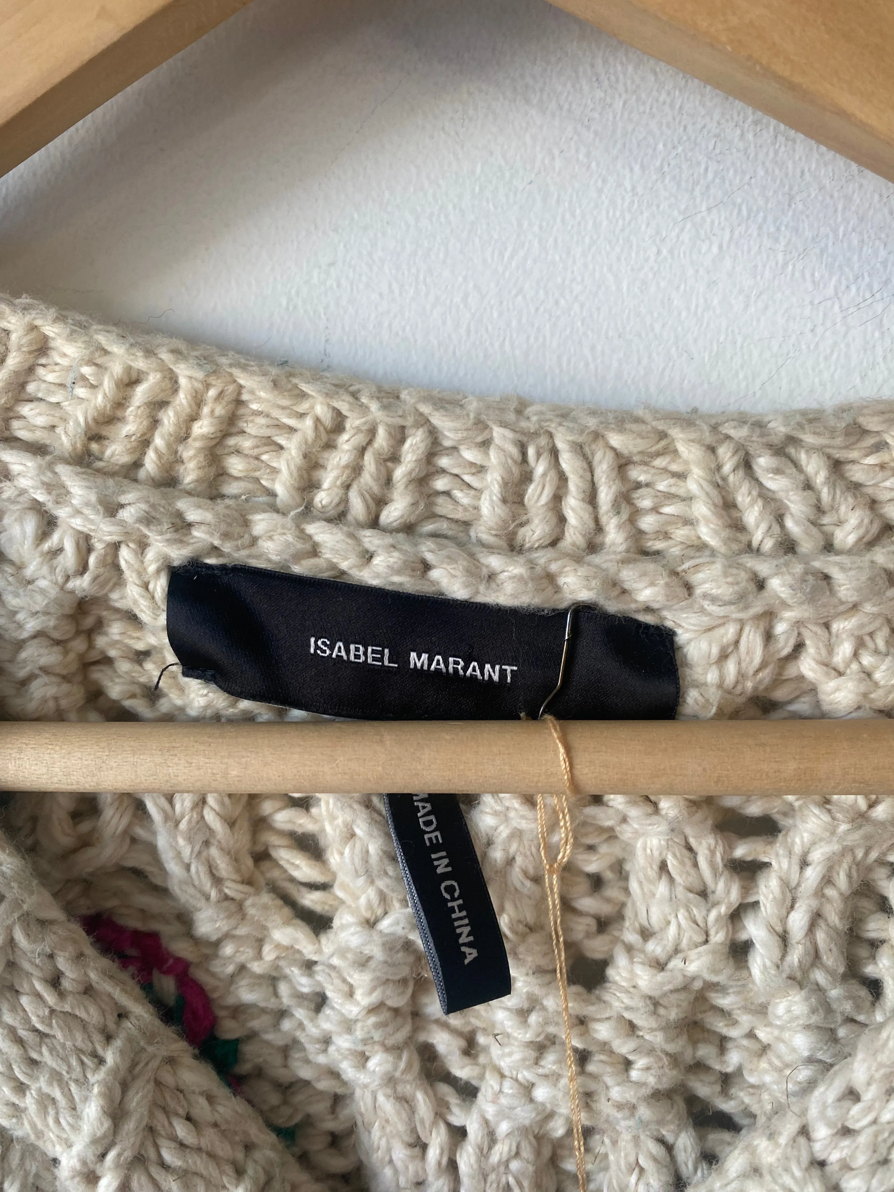 Isabel Marant White and Green Knit Sweater