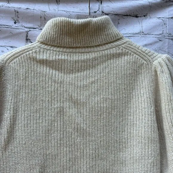 J. Crew Sweater Cropped Puff-sleeve Turtleneck Soft Cozy Classic Warm Winter