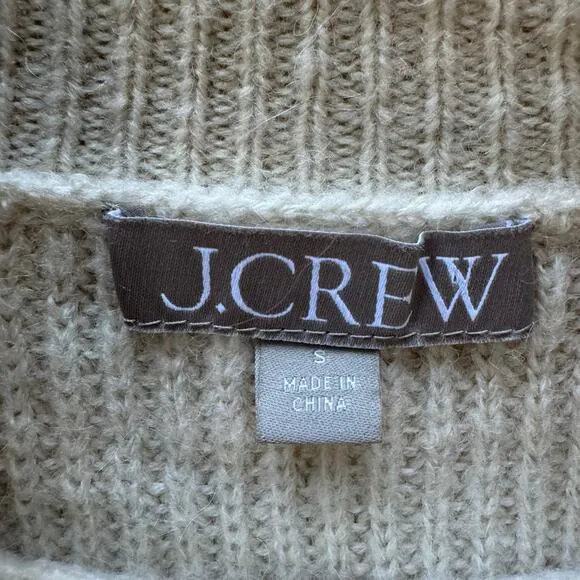 J. Crew Sweater Cropped Puff-sleeve Turtleneck Soft Cozy Classic Warm Winter