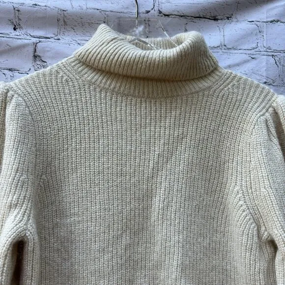 J. Crew Sweater Cropped Puff-sleeve Turtleneck Soft Cozy Classic Warm Winter