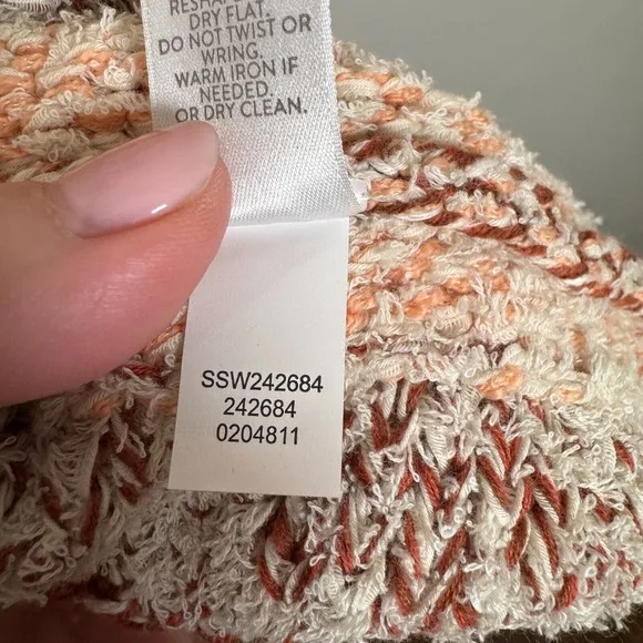 J. Jill Dolman Cardigan Size 2X Pink Brown Open Front Sweater Relaxed Stripes