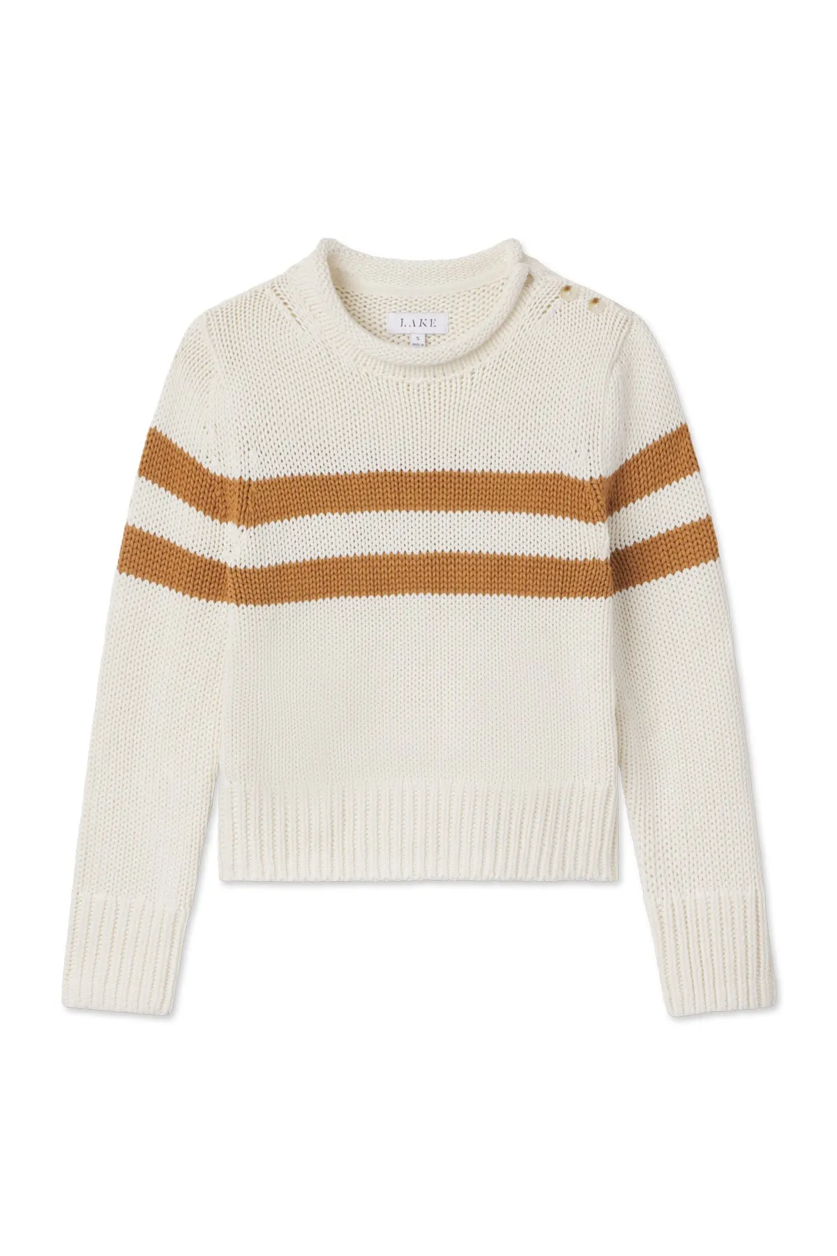 Jane Cotton Sweater in Cognac Double Stripe