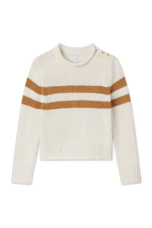 Jane Cotton Sweater in Cognac Double Stripe