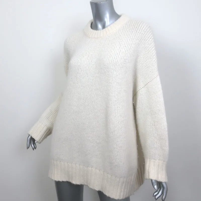 Jenni Kayne Cocoon Sweater Cream Alpaca-Blend Size Medium Crewneck Pullover