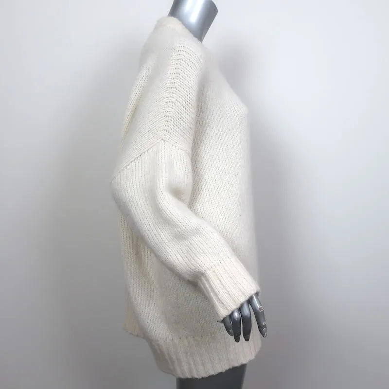 Jenni Kayne Cocoon Sweater Cream Alpaca-Blend Size Medium Crewneck Pullover