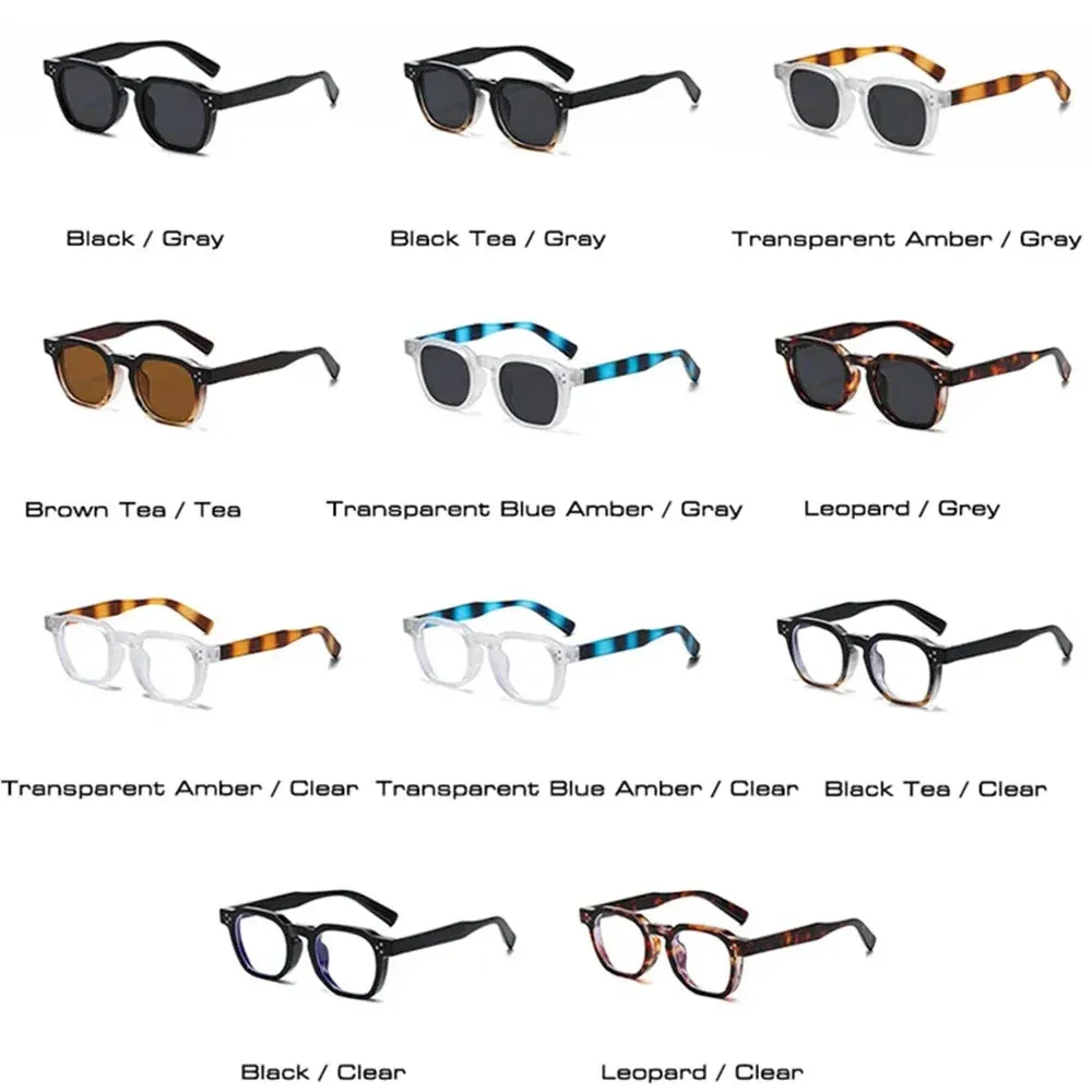JNPCXI Fashion Vintage Rivet Oval Sunglasses