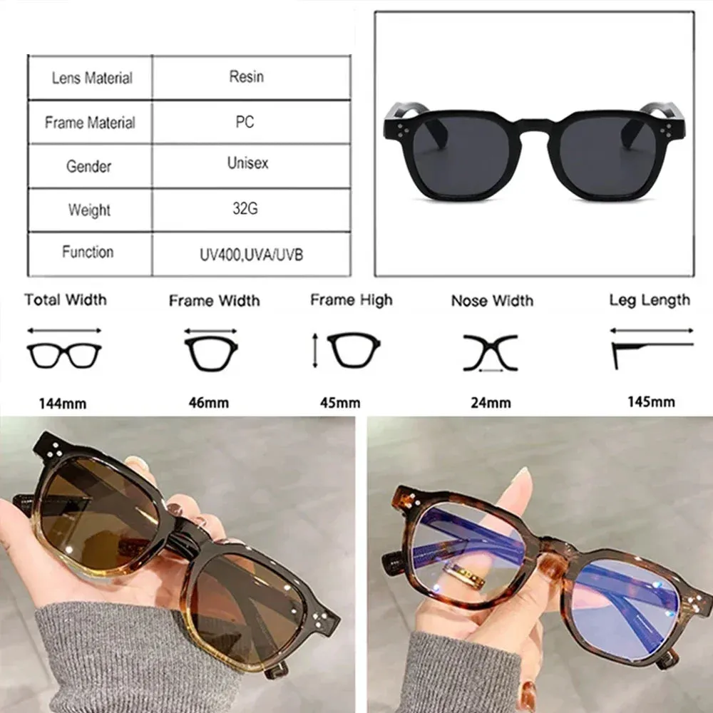JNPCXI Fashion Vintage Rivet Oval Sunglasses