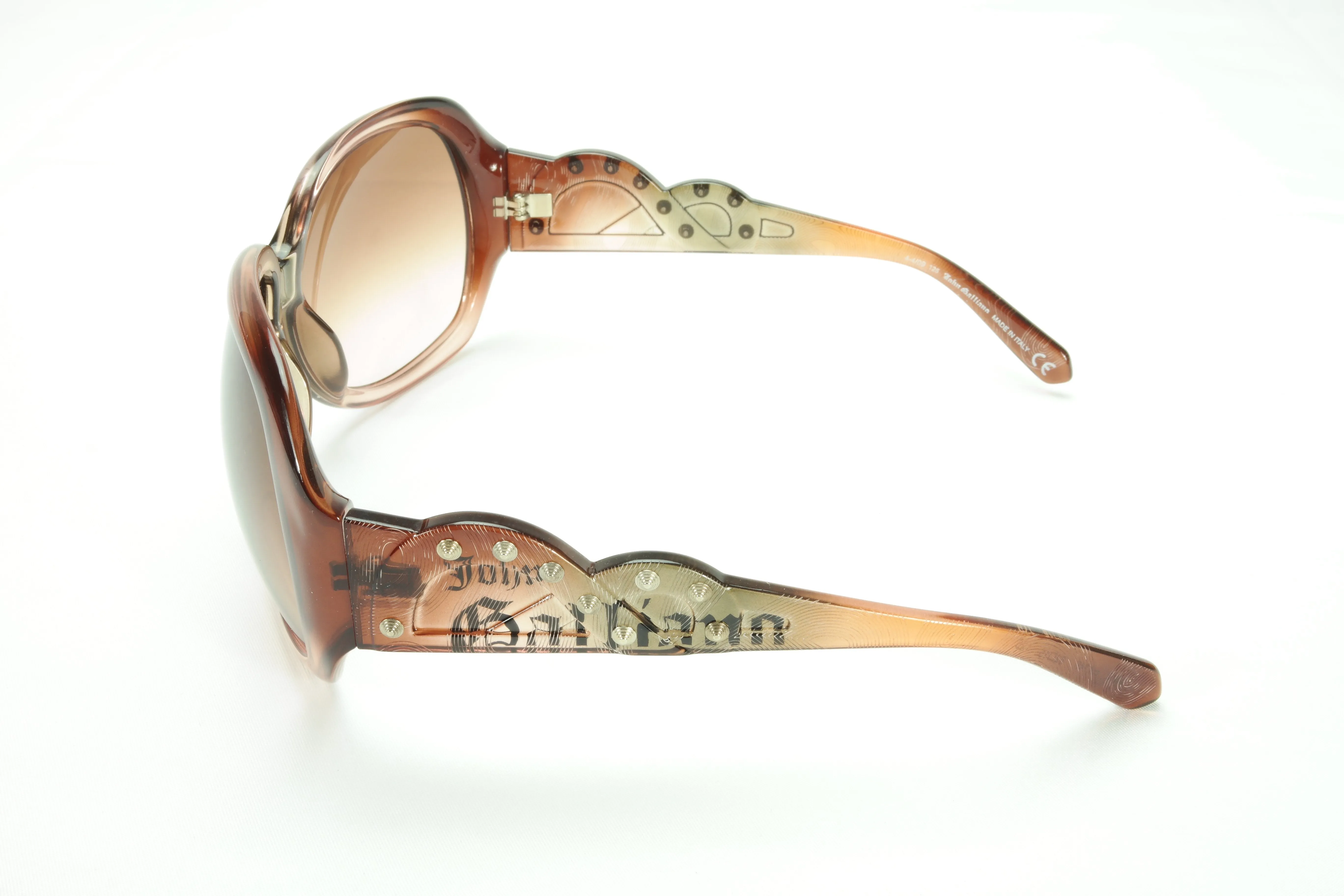 John Galliano Sunglasses Frame JG12 74F Brown Acetate Italy Made
