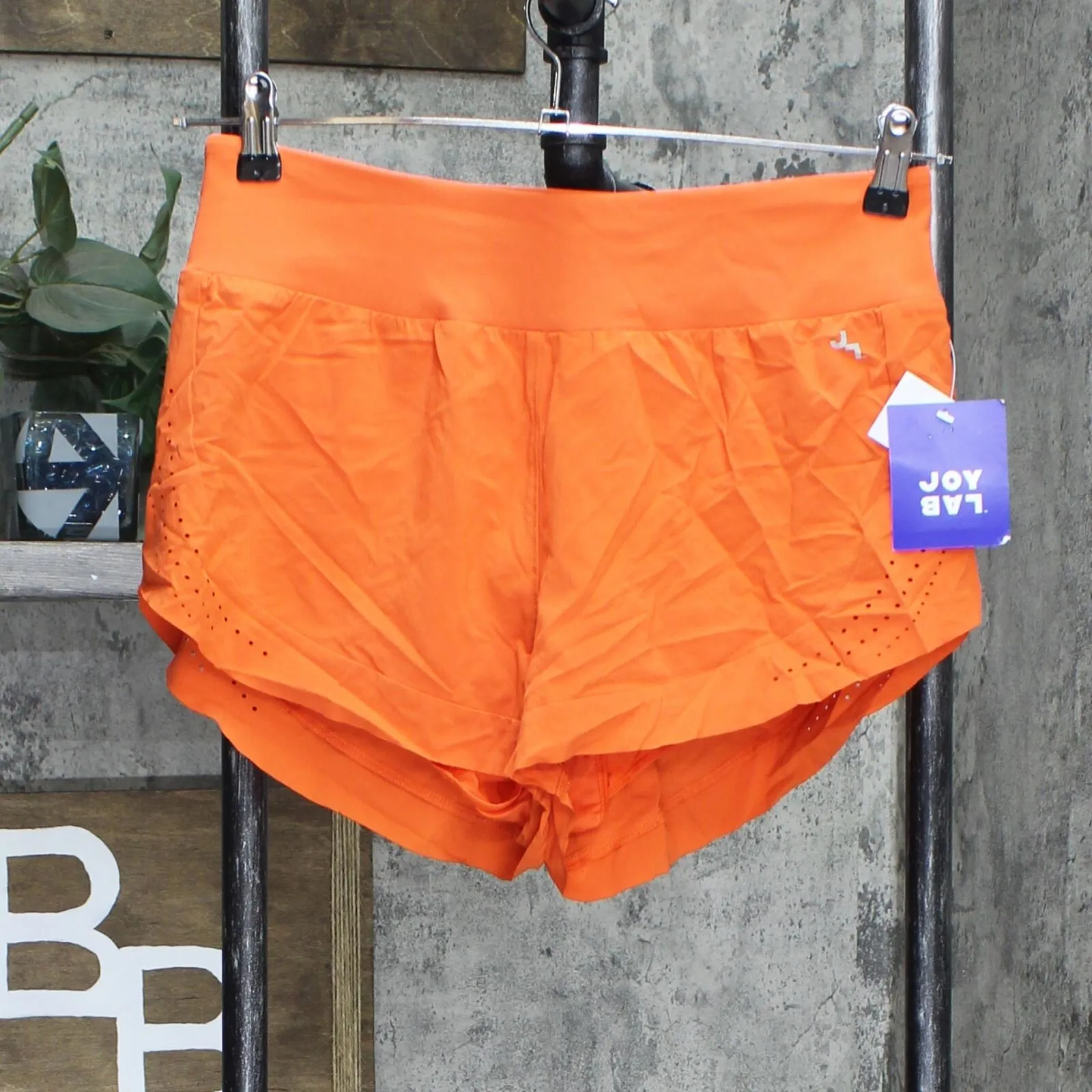 JoyLab Women's High-Waisted Laser Cut Shorts 2"