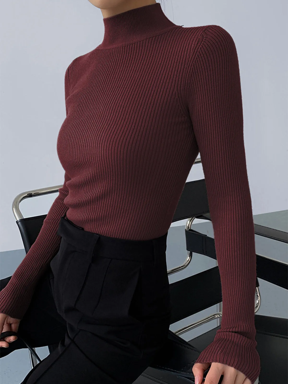 Julie® | Luxurious rib knit sweater