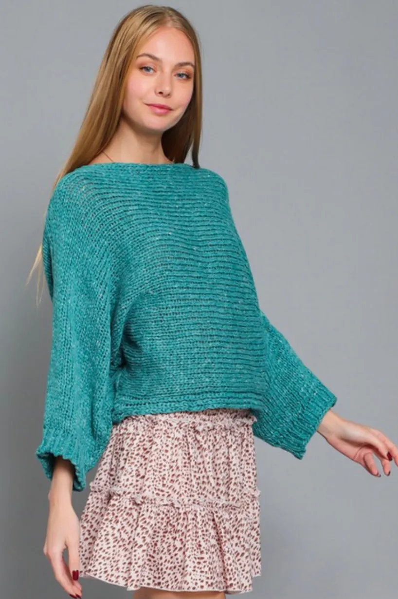 K54 BOAT NECK KNIT SWEATER