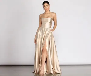Kaia Satin Stylish A-Line Dress