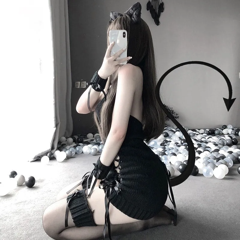 Kawaii Sleeveless Backless Virgin Killer Sweater