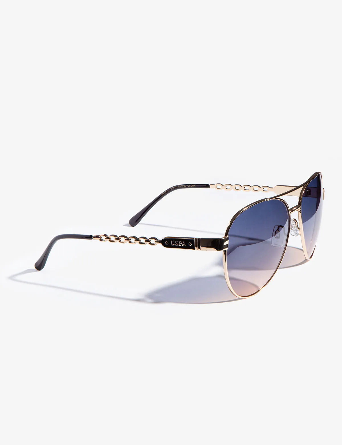 LADIES METAL TWIST AVIATOR SUNGLASSES
