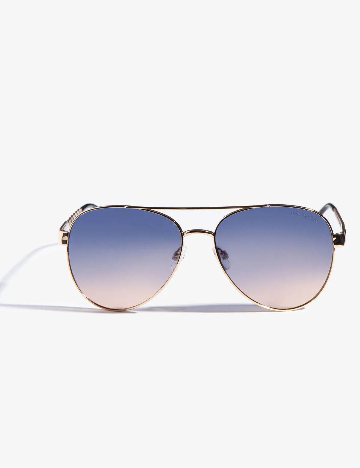 LADIES METAL TWIST AVIATOR SUNGLASSES