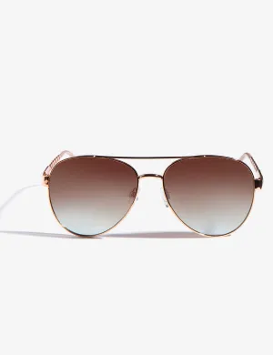 LADIES METAL TWIST AVIATOR SUNGLASSES