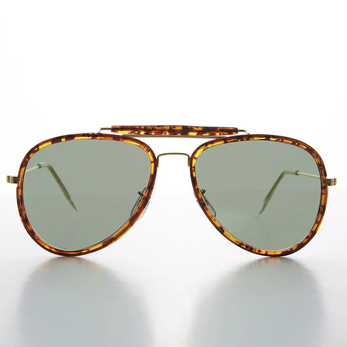 Large Wrapped Aviator with Glass Lens - Edwards