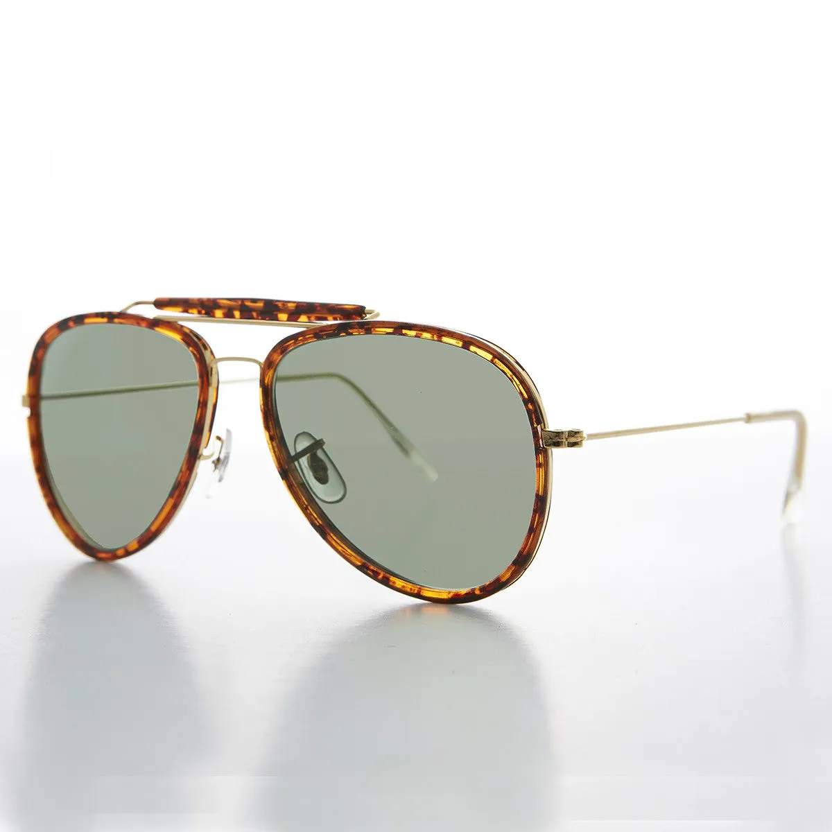 Large Wrapped Aviator with Glass Lens - Edwards