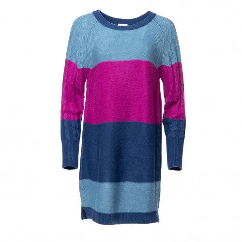 Lauren - Blue Purple Block Stripe Sweater Knit