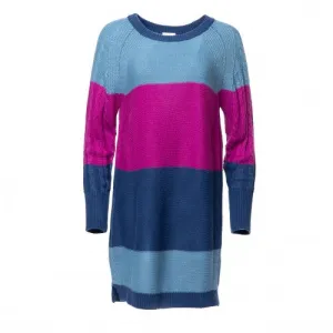 Lauren - Blue Purple Block Stripe Sweater Knit