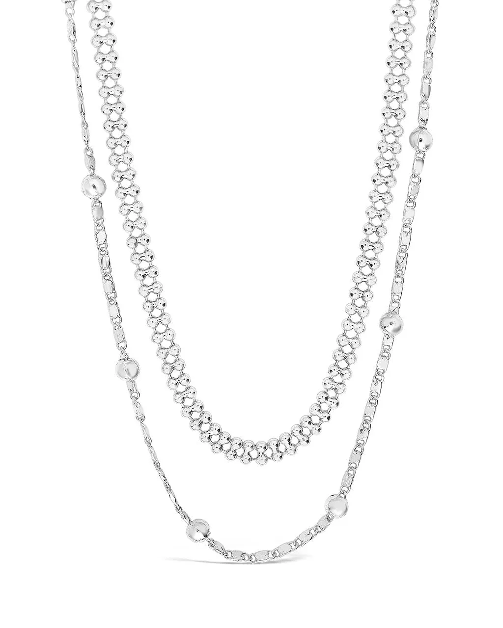Layered Beaded Chain Necklace